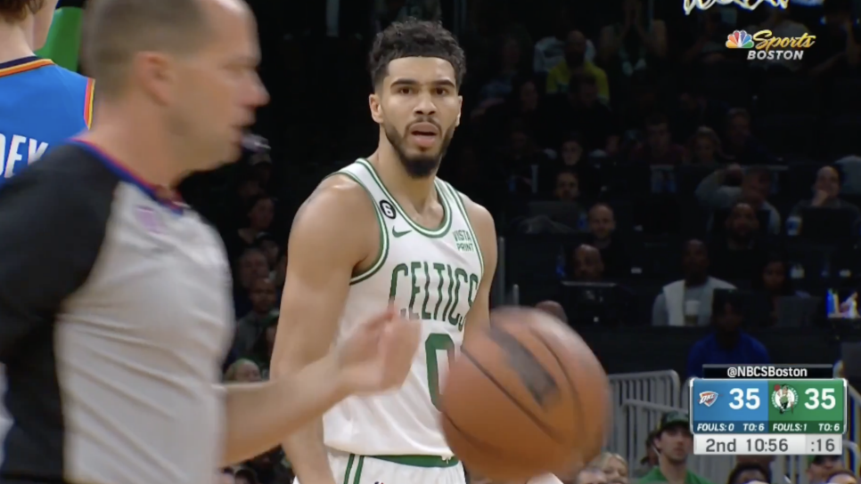 Jayson Tatum gets one of the softest technical fouls you’ll ever see